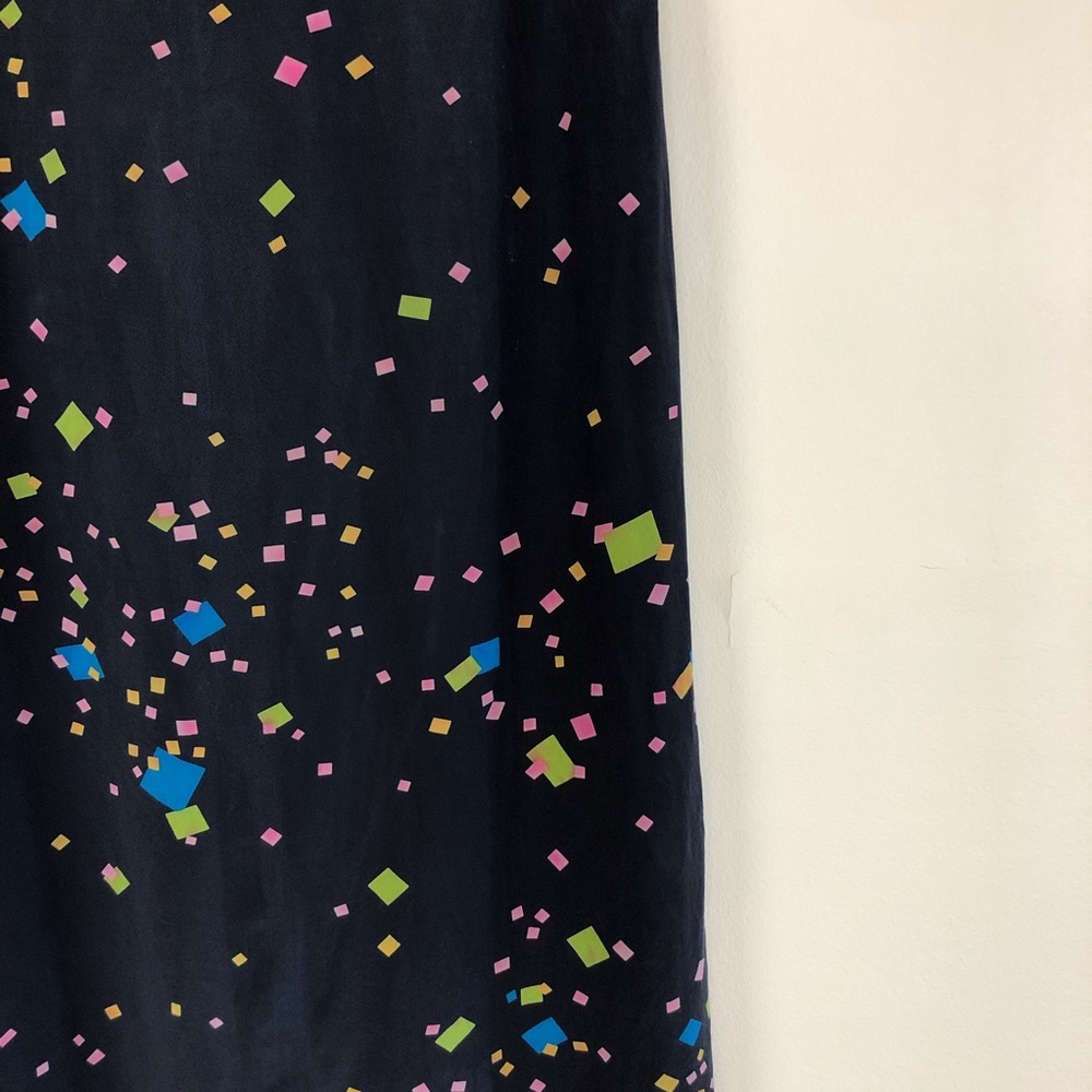 vintage 90s silk abstract geometric square print maxi dress normcore grunge y2k - Picture 8 of 12
